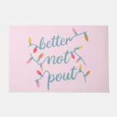 可愛いピンクのクリスマスを出さない方が良い ドアマット (正面)