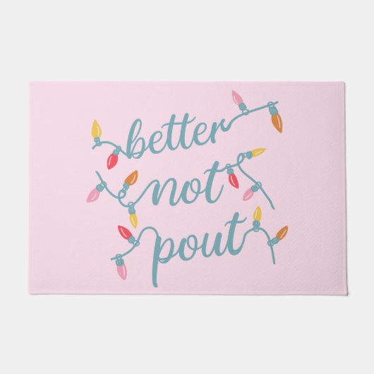 可愛いピンクのクリスマスを出さない方が良い ドアマット (正面)