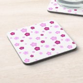可愛いピンクのグラデーションデイジー花柄 コースター (左側)