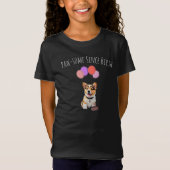 可愛いピンクのコーギーの誕生日ガール Tシャツ (正面)