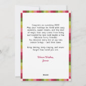 可愛いピンクのスレイベル鳴るドッグディバクリスマス シーズンカード (裏面)