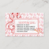 可愛いピンクのタコ赤ちゃんシャワーブックリクエストカード 名刺 (裏面)