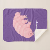 可愛いピンクのタディグレード水クマの漫画 シェルパブランケット (正面(横))