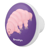 可愛いピンクのタディグレード水クマの漫画 セラミックノブ (右)