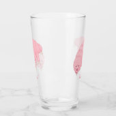 可愛いピンクのタディグレード水クマの漫画 タンブラーグラス (左)