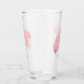 可愛いピンクのタディグレード水クマの漫画 タンブラーグラス (右)