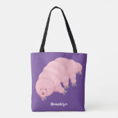 可愛いピンクのタディグレード水クマの漫画 トートバッグ (裏面)