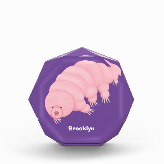 可愛いピンクのタディグレード水クマの漫画 フォトブロック (正面)