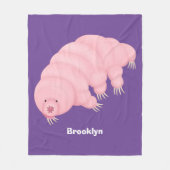 可愛いピンクのタディグレード水クマの漫画 フリースブランケット (正面)