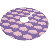 可愛いピンクのタディグレード水クマの漫画 ブラッシュドポリエステルツリースカート (アングル)