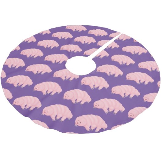 可愛いピンクのタディグレード水クマの漫画 ブラッシュドポリエステルツリースカート (アングル)