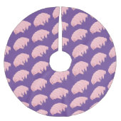 可愛いピンクのタディグレード水クマの漫画 ブラッシュドポリエステルツリースカート (正面)