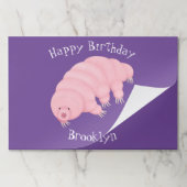 可愛いピンクのタディグレード水クマの漫画 ペーパーパッド (折り畳み)