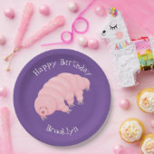 可愛いピンクのタディグレード水クマの漫画 ペーパープレート (パーティー)