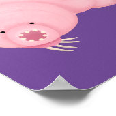 可愛いピンクのタディグレード水クマの漫画 ポスター (角)