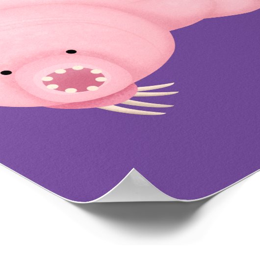 可愛いピンクのタディグレード水クマの漫画 ポスター (角)