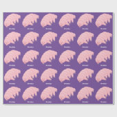 可愛いピンクのタディグレード水クマの漫画 ラッピングペーパー (フラット)