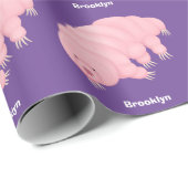 可愛いピンクのタディグレード水クマの漫画 ラッピングペーパー (ロールコーナー)