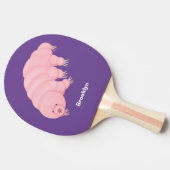 可愛いピンクのタディグレード水クマの漫画 卓球ラケット (横)