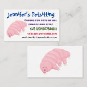 可愛いピンクのタディグレード水クマの漫画 名刺 (正面/裏面)