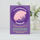 可愛いピンクのタディグレード水クマの漫画 招待状 (スタンド正面)