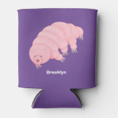 可愛いピンクのタディグレード水クマの漫画 缶クーラー (正面)