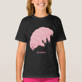 可愛いピンクのタディグレード水クマの漫画 Tシャツ (正面)