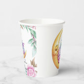 可愛いピンクのドラゴンと牡丹ガール赤ちゃんシャワー 紙コップ (左)