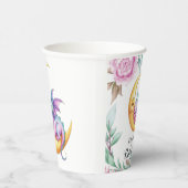 可愛いピンクのドラゴンと牡丹ガール赤ちゃんシャワー 紙コップ (右)