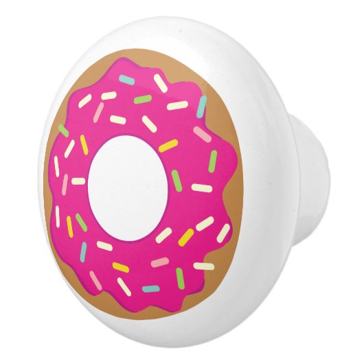 可愛いピンクのドーナツのドアと引き出しプルノブ セラミックノブ (右)