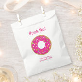 可愛いピンクのドーナツ感謝してい誕生日あなたパーティー好意バッグ フェイバーバッグ (クリップ留めされた状態)