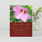 可愛いピンクのハイビスカスの写真 セーブザデート (スタンド正面)