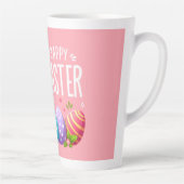 可愛いピンクのハッピーイースターバニー・マグ カフェラテマグ (右)