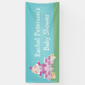 可愛いピンクのハンプティ・ダンプティ赤ちゃんシャワー 横断幕 (縦)