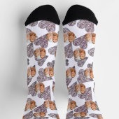 可愛いピンクのハートがオーダーメイド写真母の日ママ ソックス (上部)