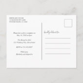 可愛いピンクのハートの駆け結婚落ち 案内ポストカード (裏面)