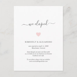 可愛いピンクのハートの駆け結婚落ち 案内ポストカード