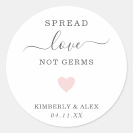 可愛いピンクのハートを生まない愛を広結婚める ラウンドシール