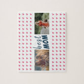 可愛いピンクのハートパター最高のンMom 2写真 ジグソーパズル (縦)