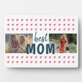 可愛いピンクのハートパター最高のンMom 2写真 フォトプラーク (正面)