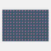 可愛いピンクのハート柄の手書き ラッピングペーパーシート (正面)