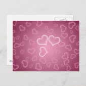 可愛いピンクのハート背景 ポストカード (正面/裏面)