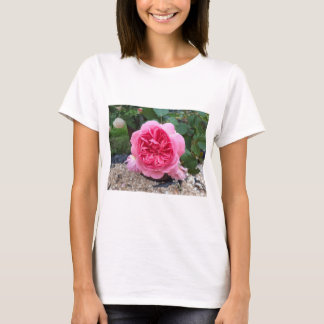 可愛いピンクのバラの花フラワーフラワーガーデニングTシャツ Tシャツ