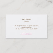 可愛いピンクのバラ素朴、老木、シックなデザイナー 名刺 (裏面)