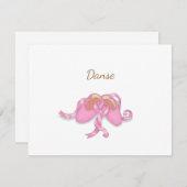 可愛いピンクのバレエのスリッパカスタムーのダンサーノートカード (正面/裏面)