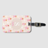 可愛いピンクのバレエダンサーパーソナライズされた ラゲッジタグ (正面横)