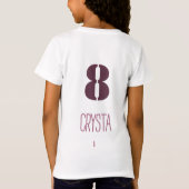 可愛いピンクのバレエ8歳の誕生日ガールデザインの韻文 Tシャツ (裏面)