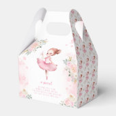 可愛いピンクのバレリーナの感謝していバースデータあなたの好きなボックス フェイバーボックス (裏面サイド)