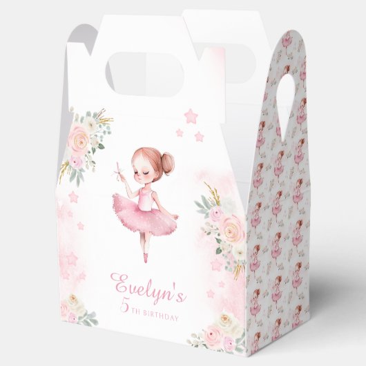 可愛いピンクのバレリーナの感謝していバースデータあなたの好きなボックス フェイバーボックス (オープン)
