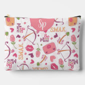 可愛いピンクのバレンタイン アクセサリーポーチ (正面)